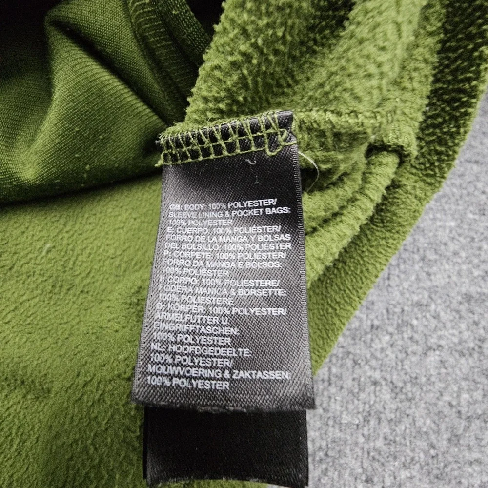 The North Face Fleece Jacket Mens 2XL Green Full Zip‎ Stand Collar Pockets TNF